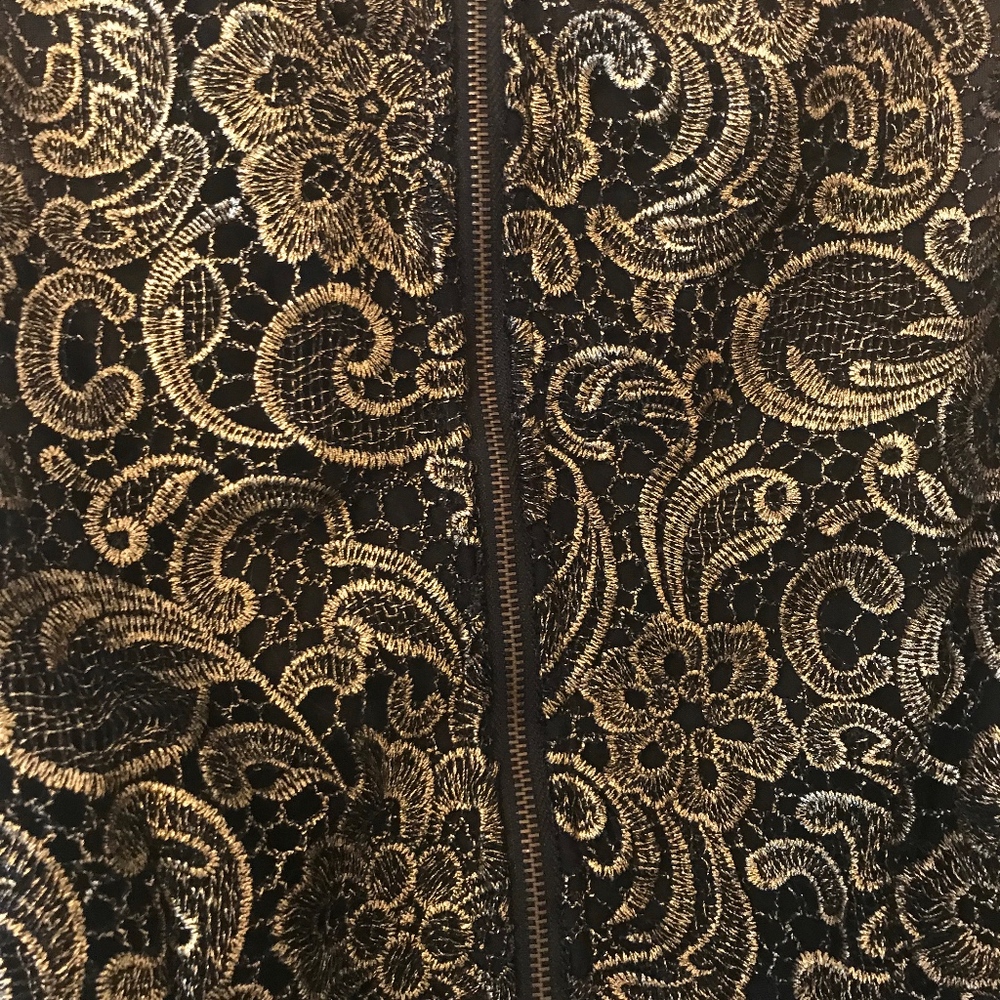 Nordstrom Black and Gold Brocade High Low Dress - Picture 4 of 5